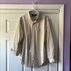 Polo by Ralph Lauren Men's White Yellow & Blue Striped Shirt